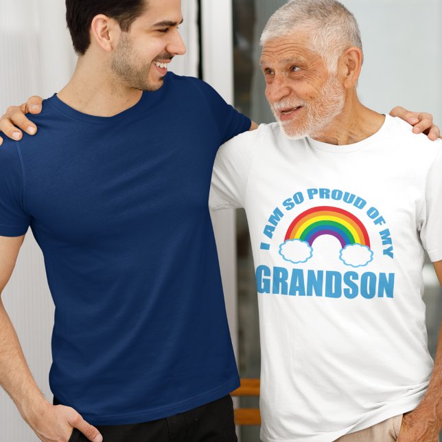 Proud of My Grandson Rainbow Grandparents T-Shirt (Creator Uploaded)