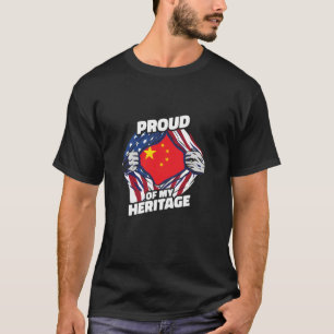 Proud of My Heritage - Patriotic Chinese American T-Shirt