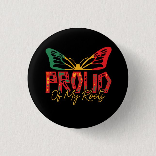 proud_of_my_roots_02 3 cm round badge (Front)