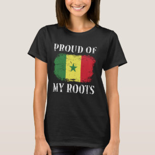 Proud Of My Senegalese Roots Senegalese Flag Seneg T-Shirt