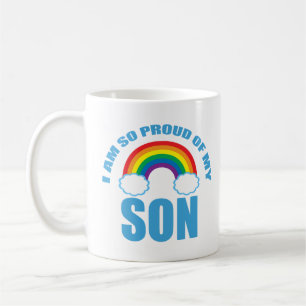 Proud of My Son Rainbow Gay Pride Parent Coffee Mug