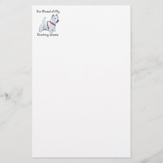 Proud of My Tracking Westie Stationery (Front)