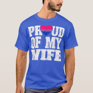 Proud of my wife biseual flag wedding anniversary  T-Shirt