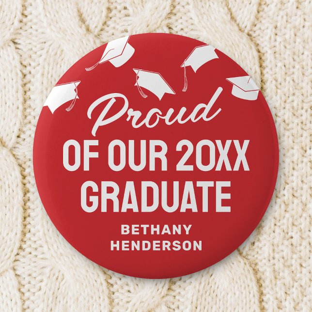 Proud of our 2025 Graduate Red 6 Cm Round Badge (Creator Uploaded)
