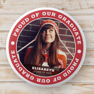 Proud of our Graduate 20XX Graduation Photo 6 Cm Round Badge