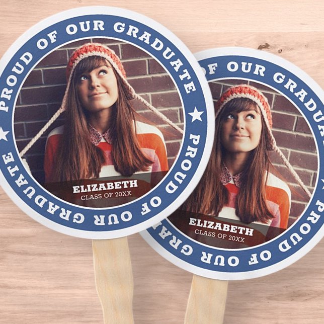Proud of our Graduate 20XX Graduation Photo Hand Fan (Creator Uploaded)