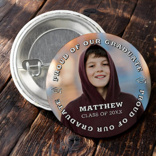 Proud of our Graduate 20XX Modern Graduation Photo 3 Cm Round Badge