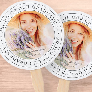 Proud of our Graduate 20XX Modern Graduation Photo Hand Fan