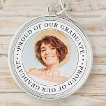Proud of our Graduate 20XX Modern Graduation Photo Key Ring<br><div class="desc">This simple and classic design is composed of serif typography and add a custom photo.</div>