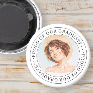 Proud of our Graduate 20XX Modern Graduation Photo Magnet