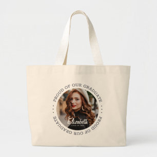 Proud of our Graduate 20XX Simple Graduation Photo Large Tote Bag