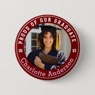 Proud Of Our Graduate Custom Photo 6 Cm Round Badge