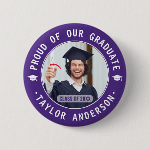 Proud of Our Graduate Custom Photo Graduation 6 Cm Round Badge