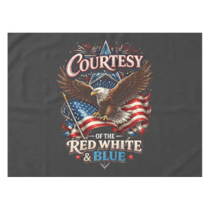 Proud of the Red White and Blue Vintage Tablecloth