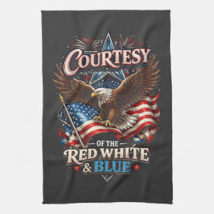 Proud of the Red White and Blue Vintage Tea Towel