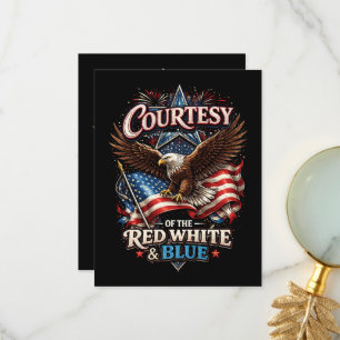 Proud of the Red White and Blue Vintage Thank You Card
