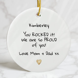 Proud of You Message Graduation Ceramic Tree Decoration