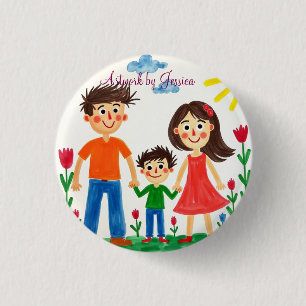 Proud of your  Child's artwork painting  3 Cm Round Badge