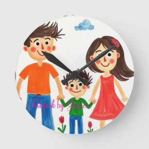 Proud of your Child's artwork painting Round Clock