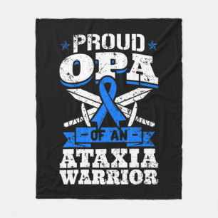 Proud Opa Of An Ataxia Warrior Dystaxia Awareness Fleece Blanket