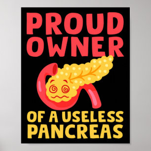 Proud Owner Of A Useless Pancreas Type 1 Diabetes  Poster