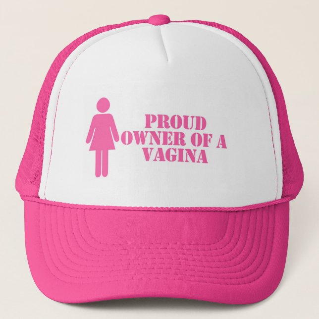 "Proud Owner of A Vagina" Feminist Hat (Front)