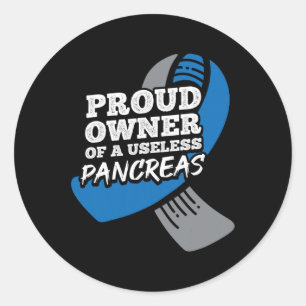 Proud Owner Of Useless Pancreas Diabetes Classic Round Sticker