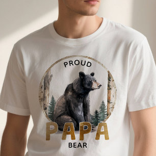 Proud Papa Bear Woodland Family T-Shirt