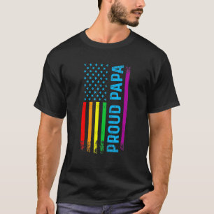 Proud Papa Grandpa Dad Lgbt Lgbtq Gay Pride Rainbo T-Shirt
