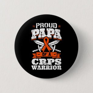 Proud Papa Of A Crps Warrior Rsd Awareness Ribbon  6 Cm Round Badge