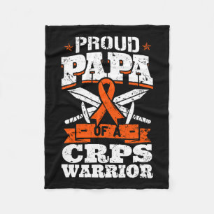 Proud Papa Of A Crps Warrior Rsd Awareness Ribbon Fleece Blanket
