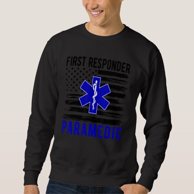 Proud Paramedic American Flag Paramedic Sweatshirt (Front)
