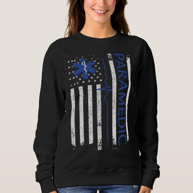 Proud Paramedic Us Flag Paramedic Sweatshirt (Front)