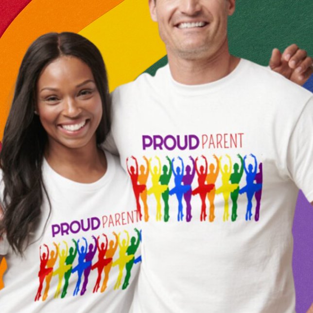 Proud PARENT Mixed Gender Pride Ballet Silhouettes T-Shirt (Creator Uploaded)