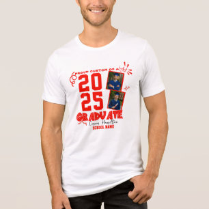Proud Parent of 2025 Graduate Custom Photo Family Tri-Blend Shirt
