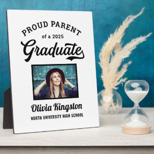 Proud Parent of a 2024 Graduate White Custom Photo Plaque