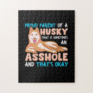 Proud Parent Of A Husky Dog Jigsaw Puzzle