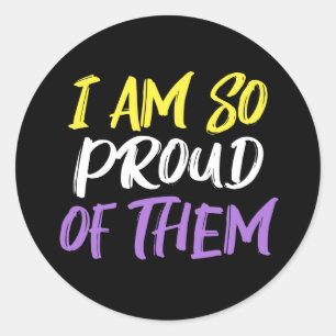 Proud Parent of Nonbinary Child Mum or Dad Classic Round Sticker