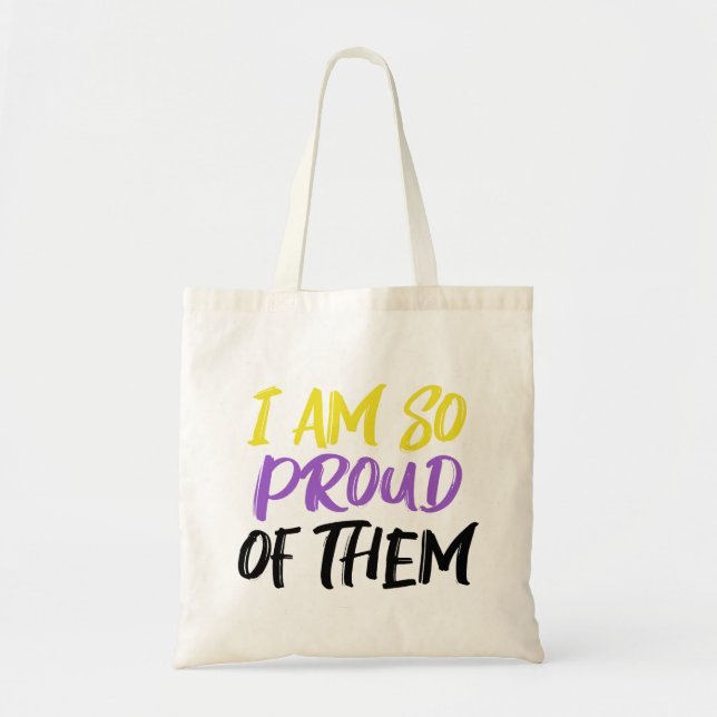 Proud Parent of Nonbinary Child Mum or Dad Tote Bag (Front)