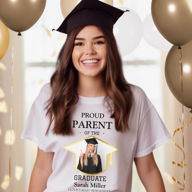 Proud Parent of the Graduate & custom Photo & Name T-Shirt (Creator Uploaded)