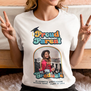 Proud Parent of the graduate photo groovy retro  T-Shirt