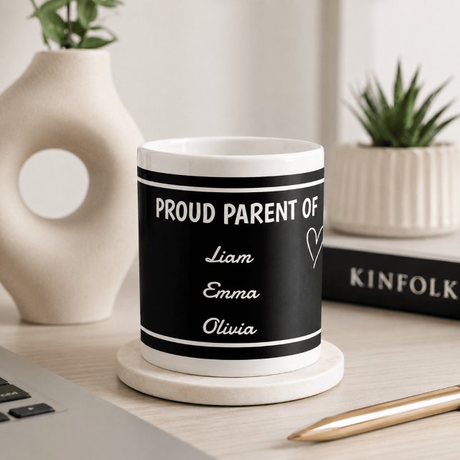 Proud Parent of with Custom Names  Coffee Mug (Creator Uploaded)