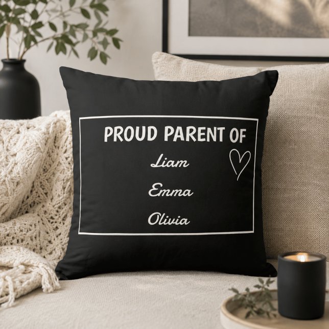 Proud Parent of - With Custom Names Cushion (Creator Uploaded)