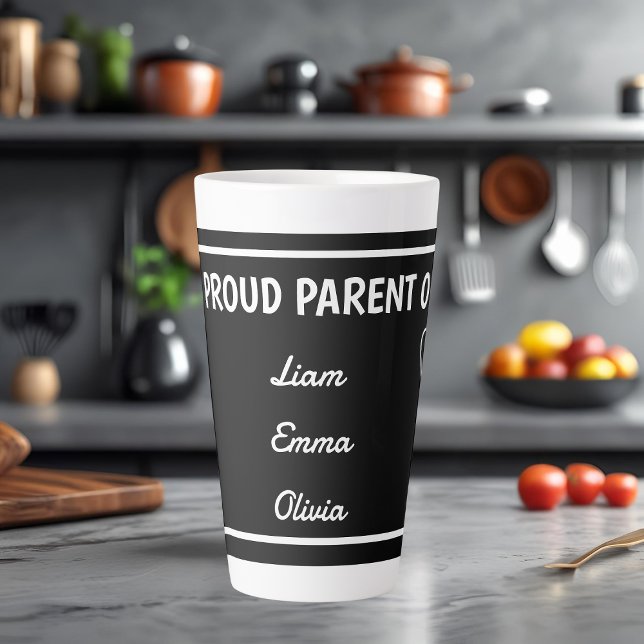 Proud Parent of with Custom Names  Latte Mug (Creator Uploaded)