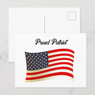 Proud Patriot American Flag,  USA Independence Day Postcard
