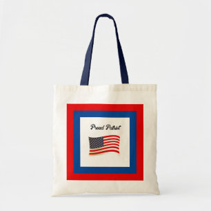 Proud Patriot American Flag, USA Independence Day Tote Bag