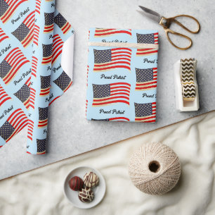 Proud Patriot American Flag, USA Independence Day Wrapping Paper