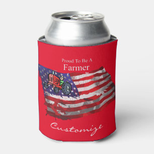 Proud Patriotic Farmer Flag Thunder_Cove Can Cooler