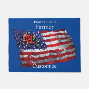 Proud Patriotic Farmer Flag Thunder_Cove Doormat