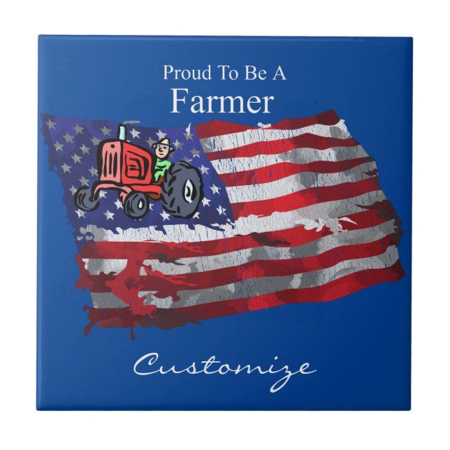 Proud Patriotic Farmer Flag Thunder_Cove Tile (Front)
